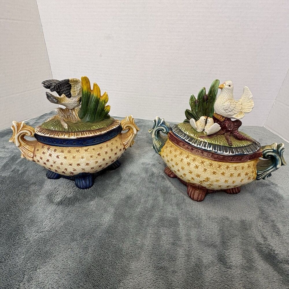 Vintage Ceramic Hand Painted Tea & Coffee Containers - Picture 8 of 15